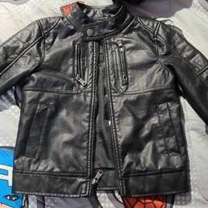 Kids Fuax leather Jackwt